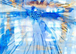 KOBUSCH DESIGNCARPET BLUE PARADISE FLOWER KOBUSCH DESIGN